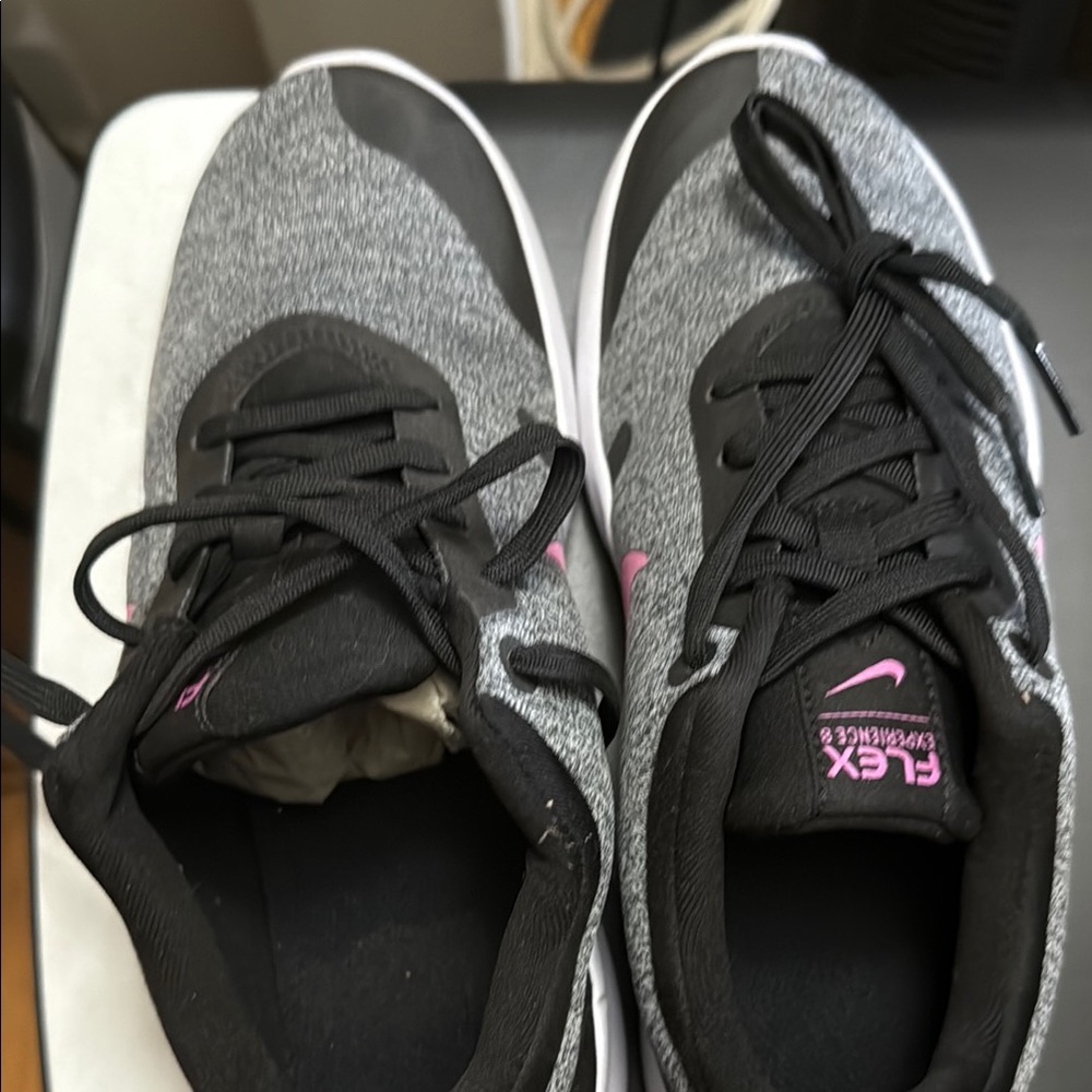 Nike Black and Gray Athletic Sneakers with Knit Design